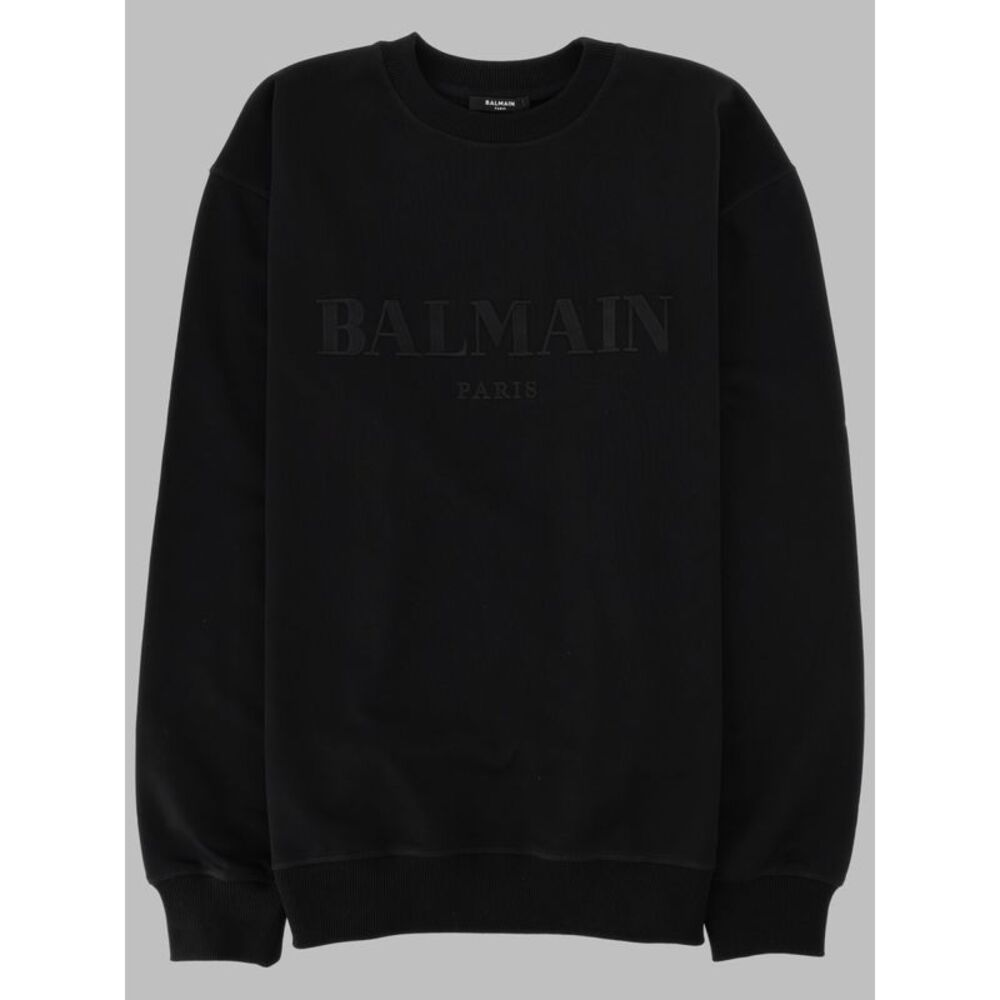 Balmain Men Felpa Ricamata Effetto Vintage